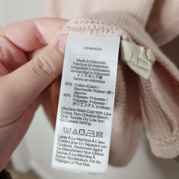 MADEWELL Pink Pointelle Tie-Neck Tunic Top - Picture 4 of 5